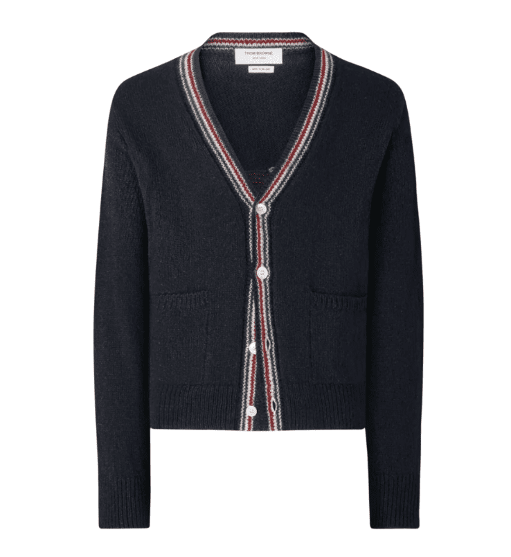 DONEGAL HECTOR INTARSIA PATCHWORK CARDIGAN