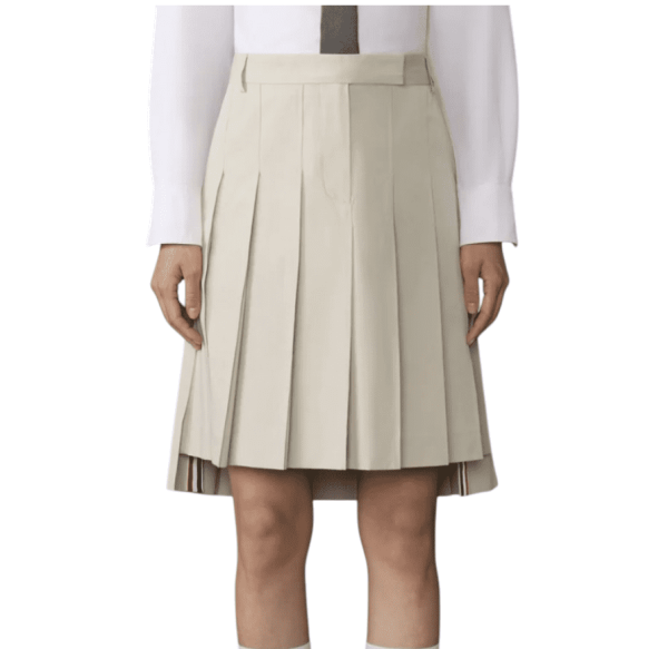 COTTON SUITING PLEATED SKIRT