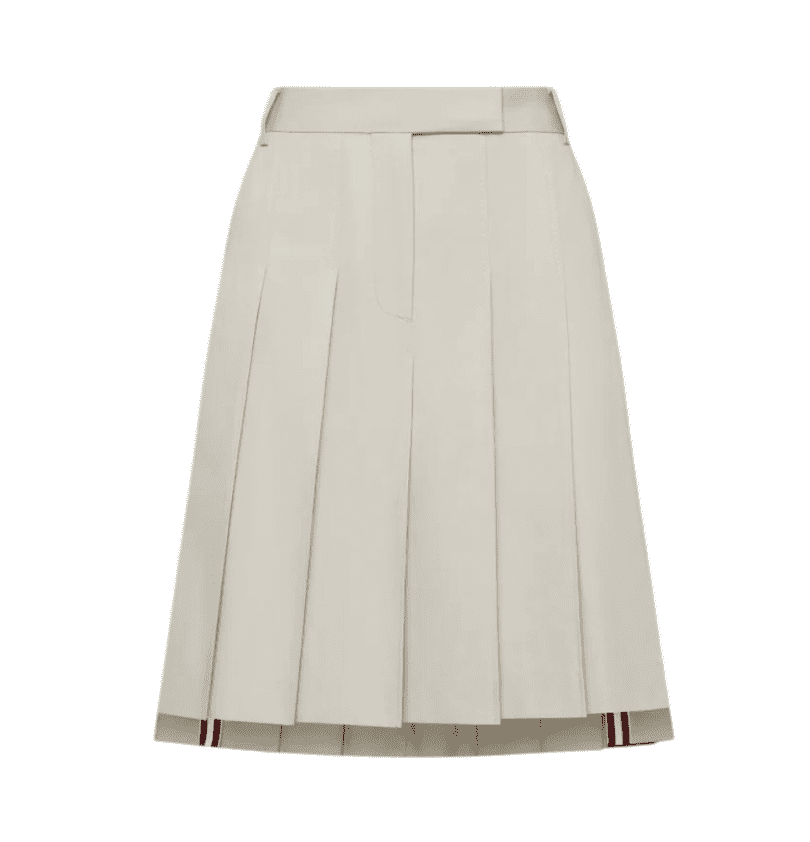 COTTON SUITING PLEATED SKIRT