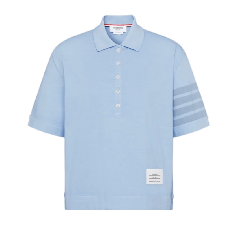 OVERDYED 4-BAR JERSEY POLO - BLUE