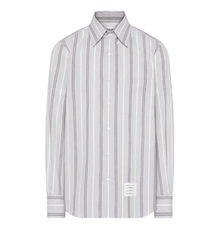MADRAS COTTON REPP STRIPE SHIRT WITH ARMBANDS
