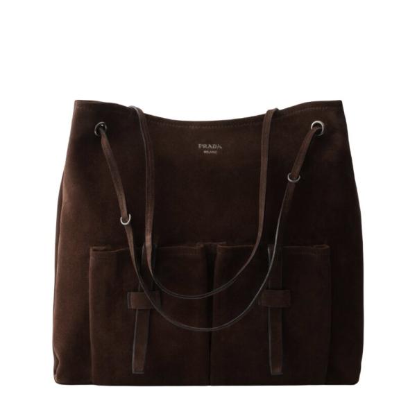 Prada Route large suede bag - Dark Brown