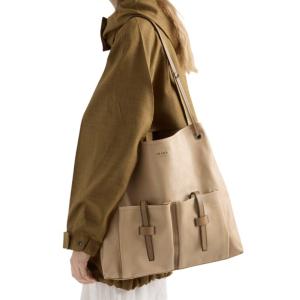 Prada Route large leather bag - Sand Beige