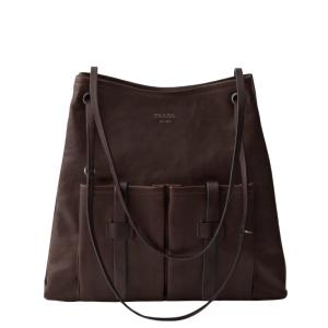 Prada Route large leather bag - Cocoa Brown