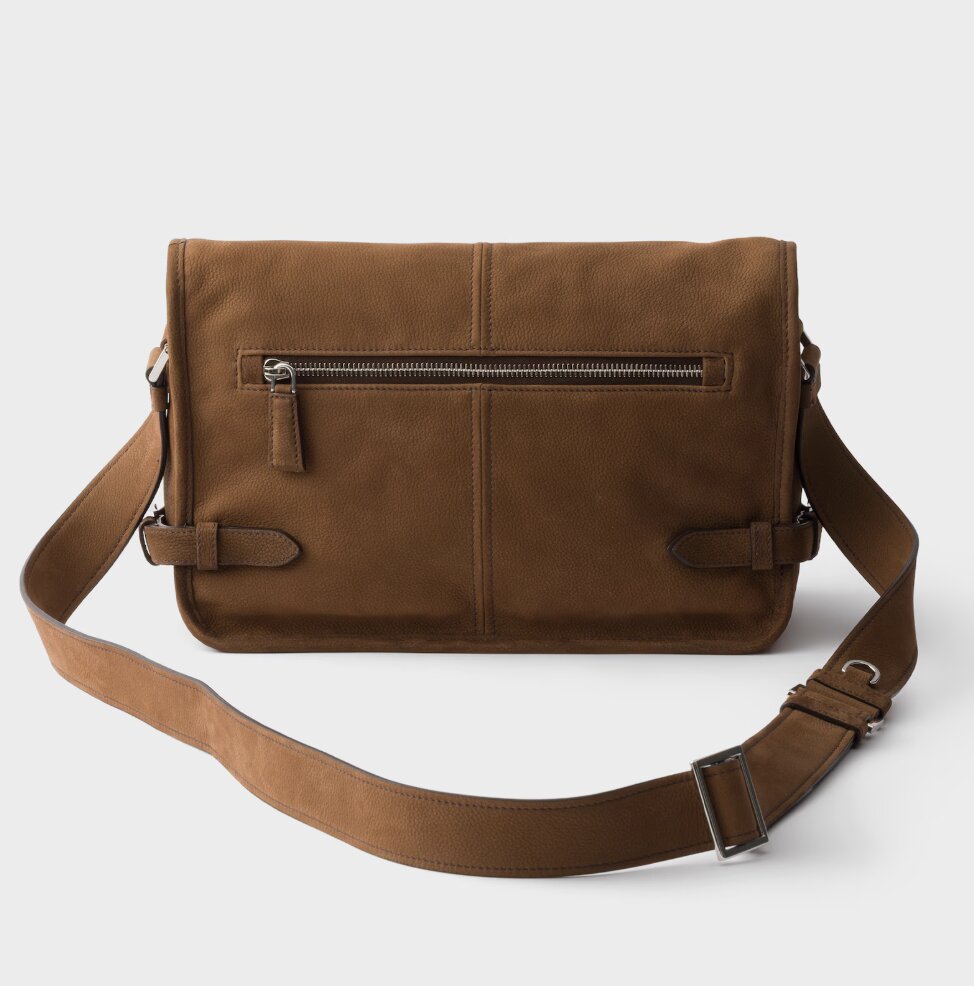 Nubuck leather shoulder bag - Cocoa Brown 2VD073_2GB8_F0324_V_OOO