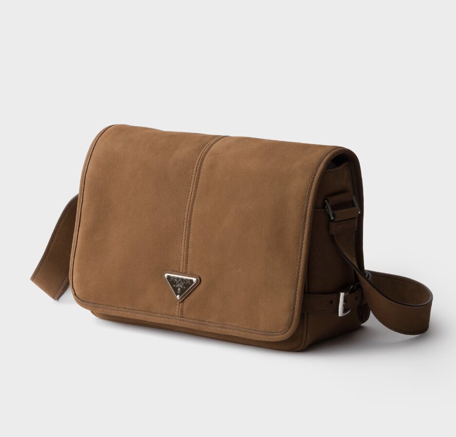 Nubuck leather shoulder bag - Cocoa Brown 2VD073_2GB8_F0324_V_OOO