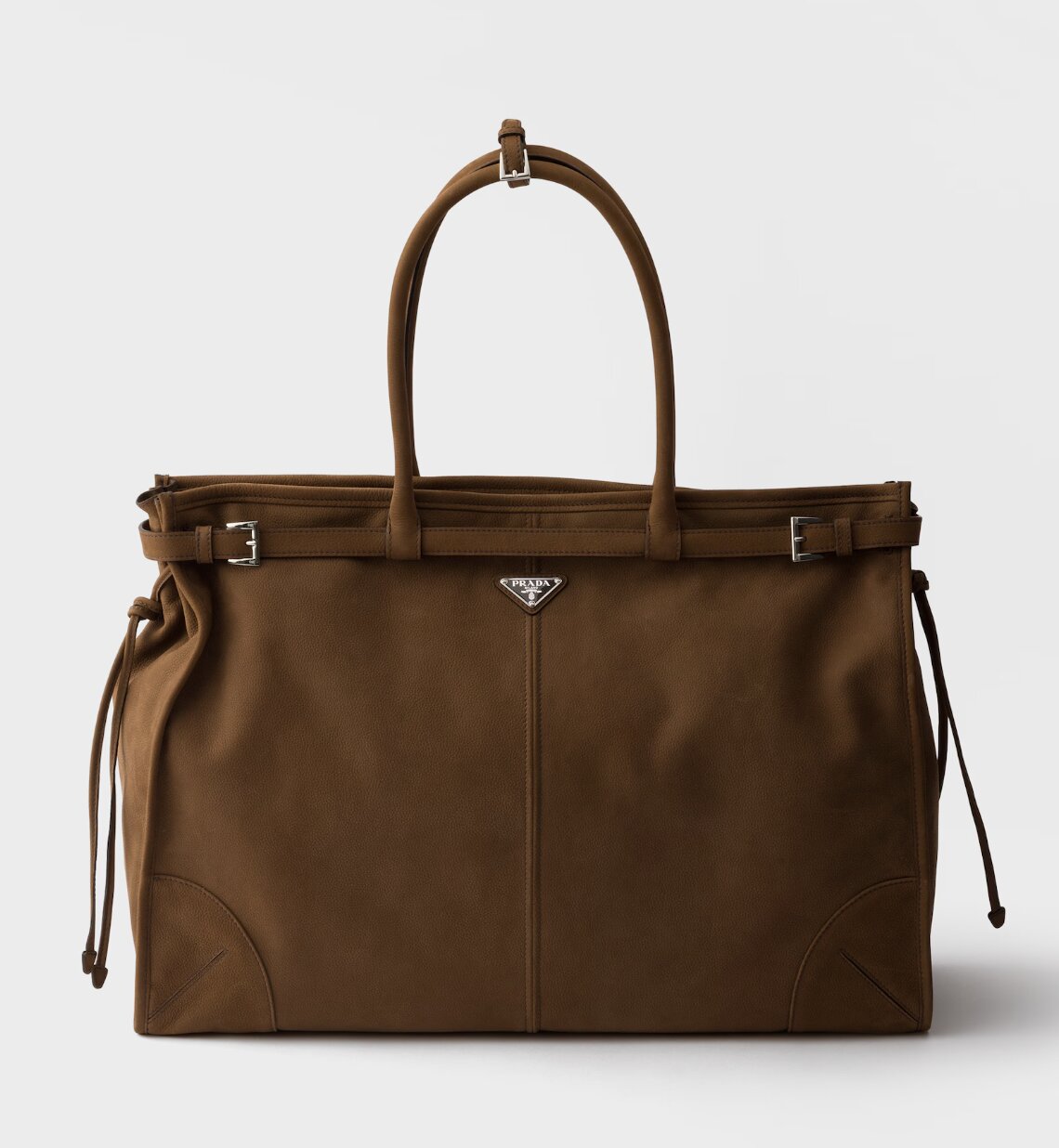 Prada Bonnie nubuck leather tote bag - Cocoa Brown