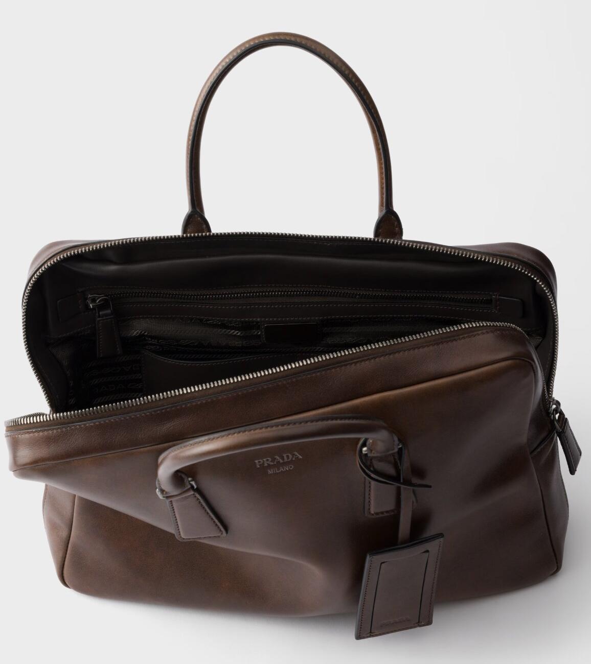 Leather work bag - Cocoa Brown