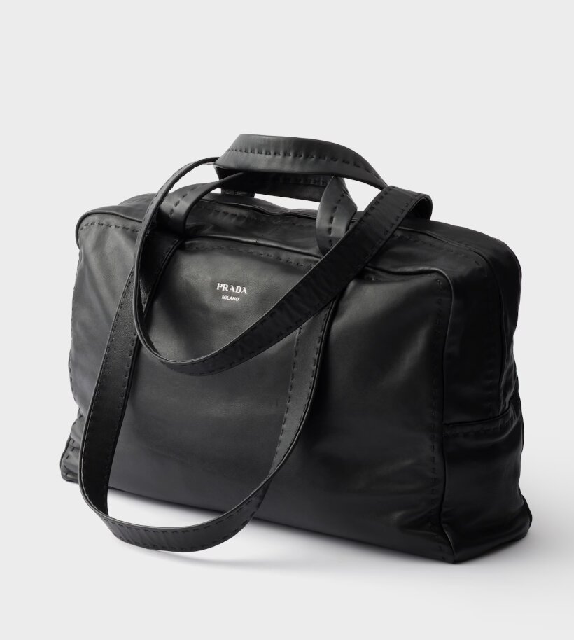 Nappa leather work bag - Black