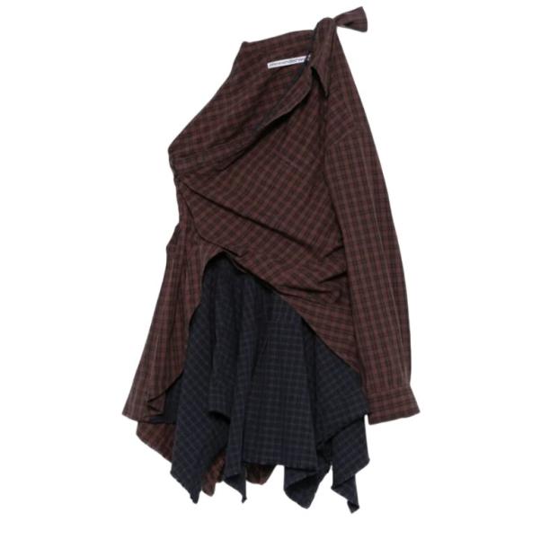 (W) Alexander Wang Cotton Poplin Mini Dress Red Plaid