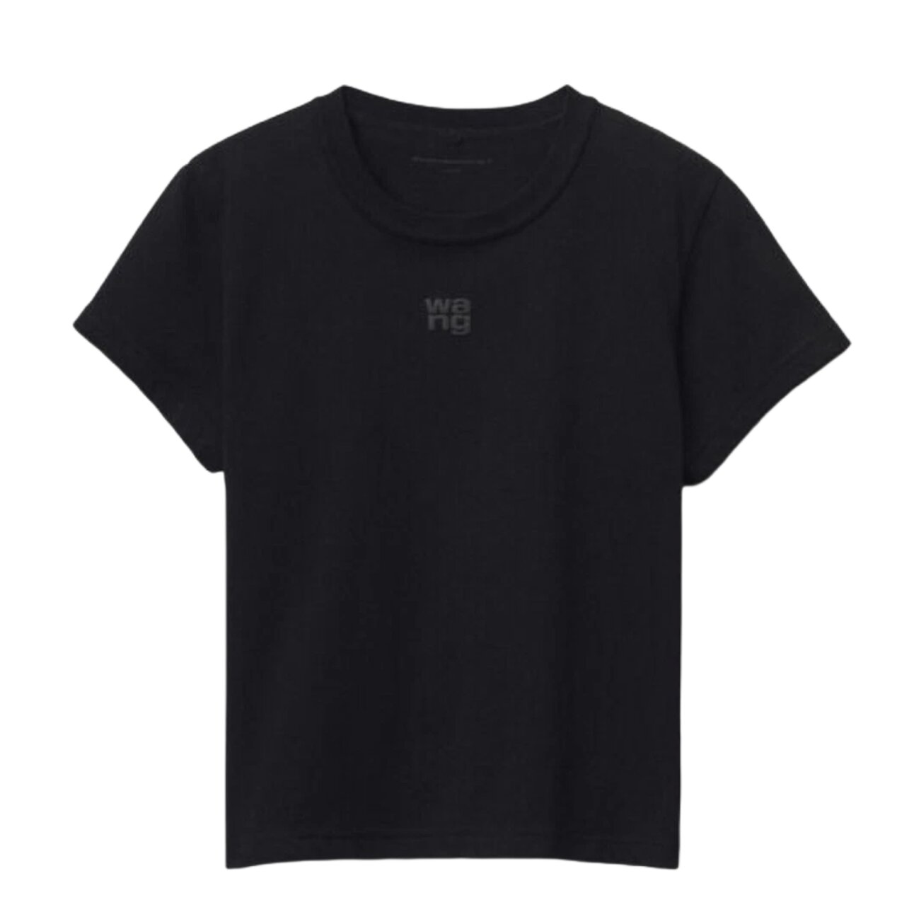 (W) Alexander Wang Puff Logo Shrunken T-Shirt in Cotton Jersey Black 4CC3221358001