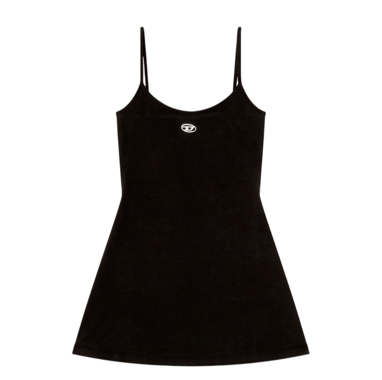 (W) Diesel D-Newhop-Od Mini Dress In Cotton with Oval D Logo Black