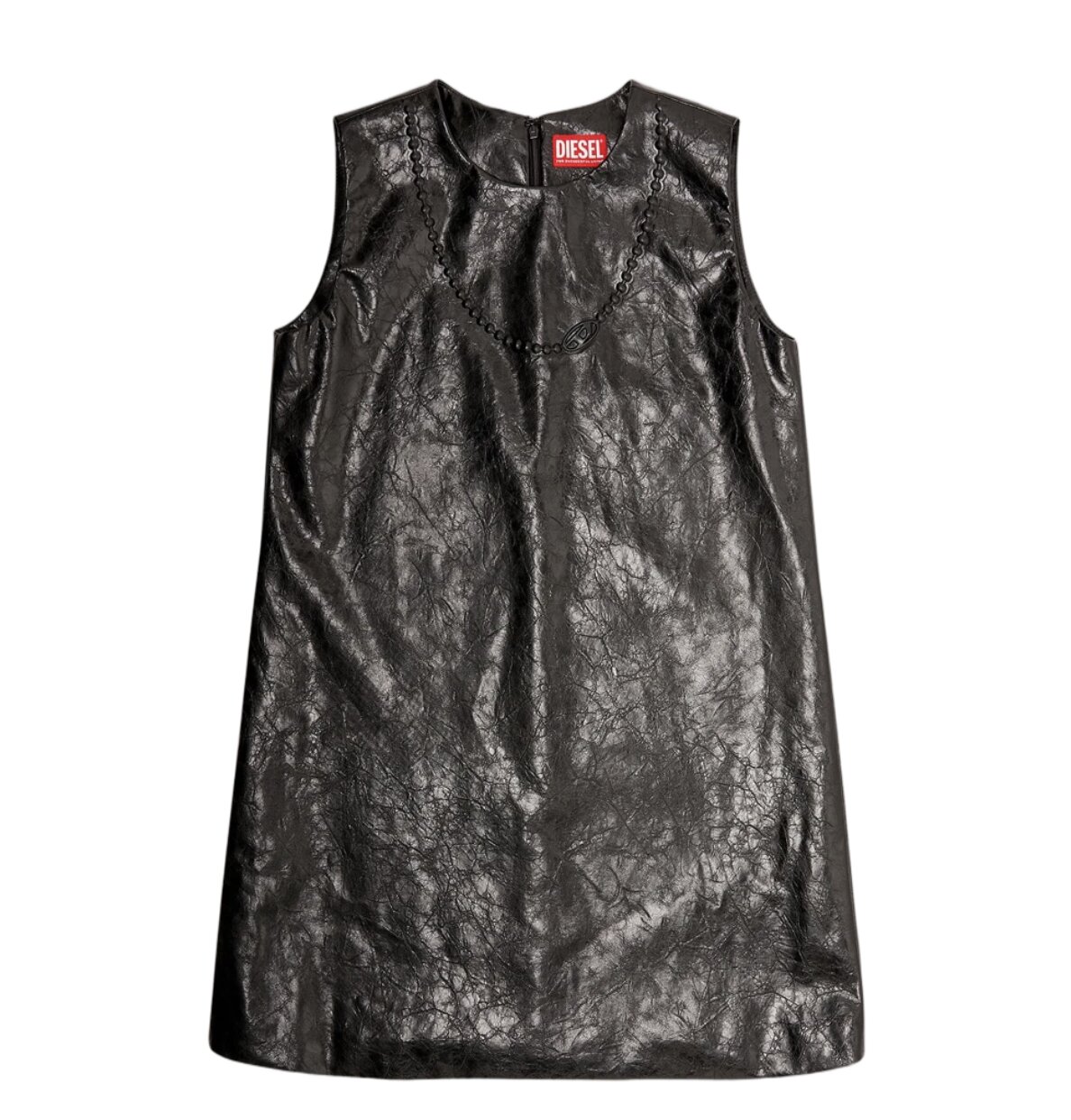 (W) Diesel D-Ares Coated Mini Dress with Embossed Oval D Black