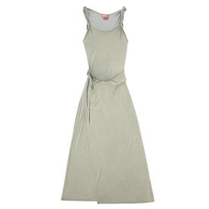 (W) Diesel D-Estiga-S1 Jersey Maxi Dress with Twisted Details Olive Green