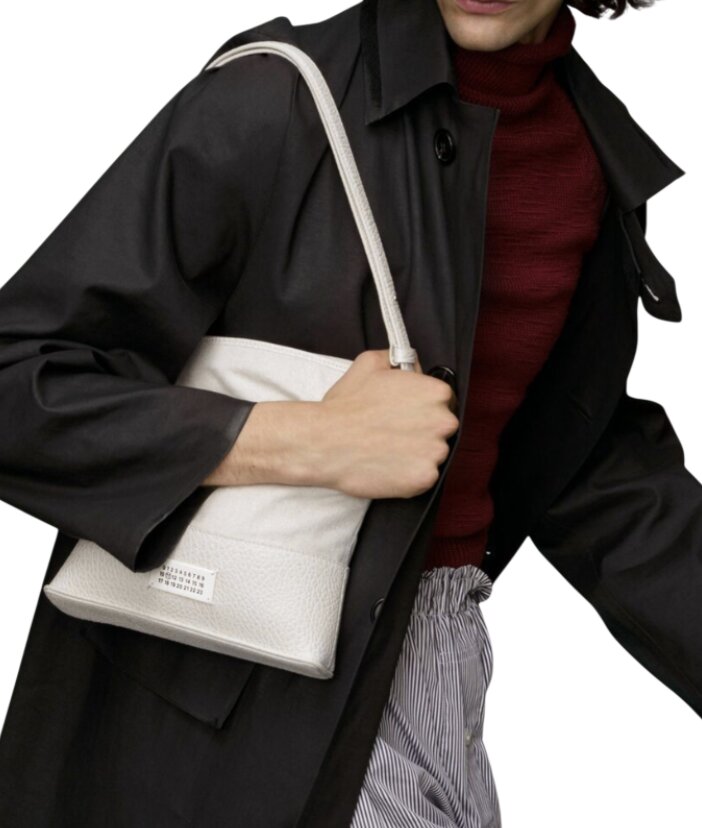 Maison Margiela 5AC Hobo Bag Small Light Grey