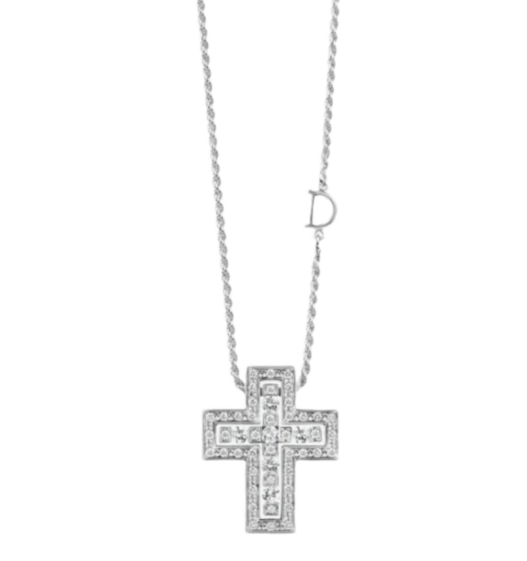 Damiani Belle Epoque Diamonds Necklace White Gold 14x12mm
