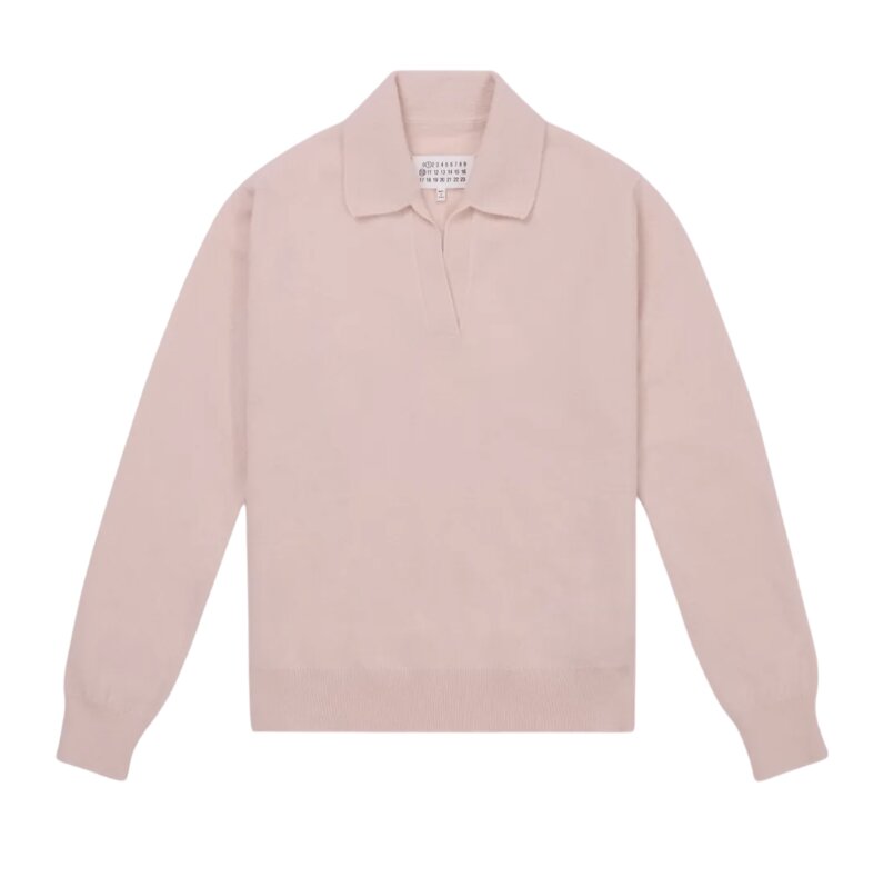 (W) Maison Margiela Polo Knit Top Pale Pink
