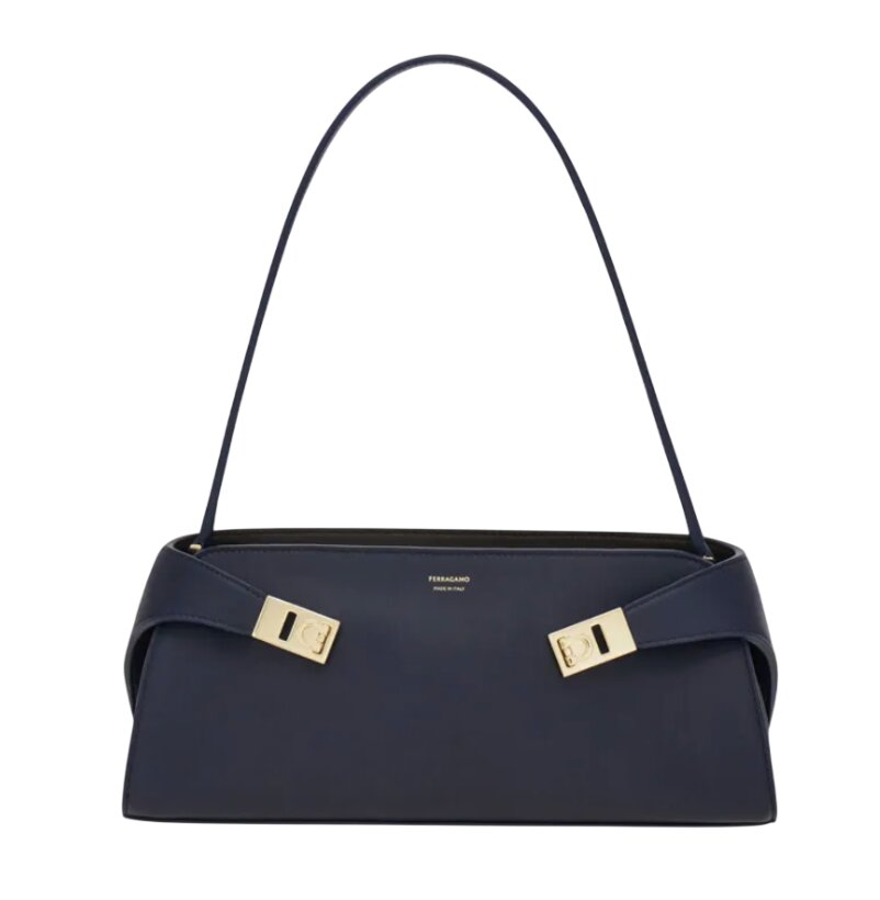 Hug East-West shoulder bag - Dark navy blue