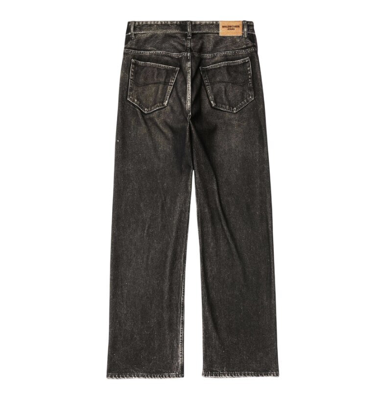 BALENCIAGA Large Fit Denim Pants - Black 