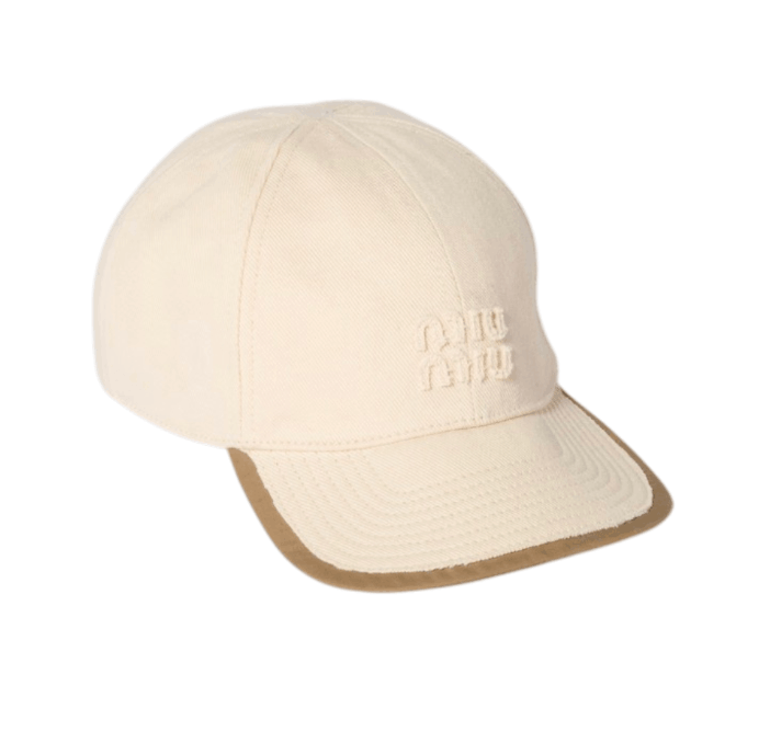 Drill and poplin baseball cap Ecru/Cork