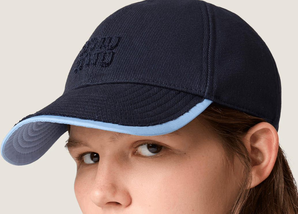 Drill and poplin baseball cap black/blue
