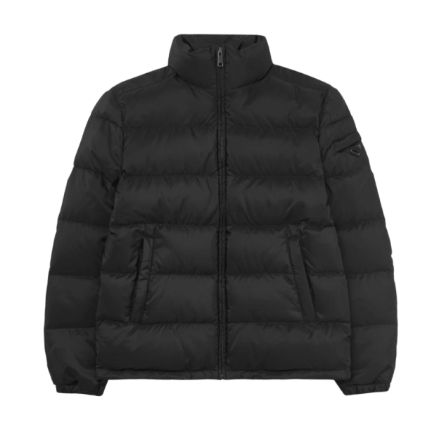 Prada Triangle Logo Down Jacket Black