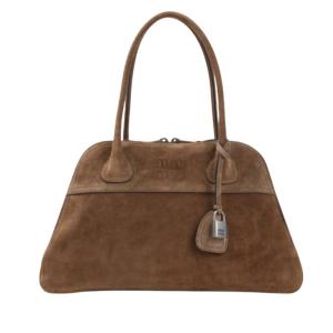 Medium Vivant bag in cocoa suede leather