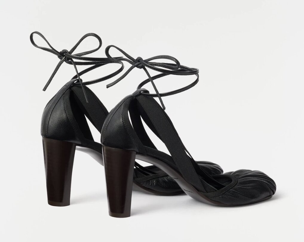 80 MM PEDILLE HEELED BALLERINAS IN GOAT LEATHER Goat leather
