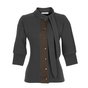 ASCOT T-SHIRT IN LINEN AND COTTON RIBBED JERSEY