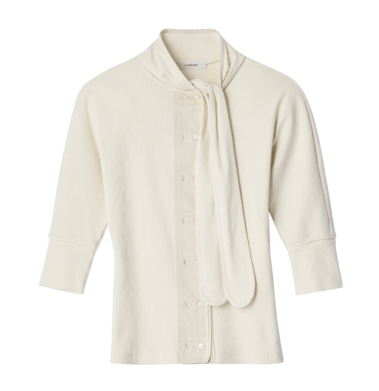 ASCOT T-SHIRT IN LINEN AND COTTON RIBBED JERSEY Enoki