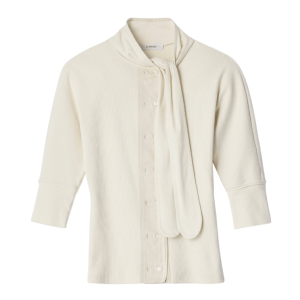 ASCOT T-SHIRT IN LINEN AND COTTON RIBBED JERSEY Enoki