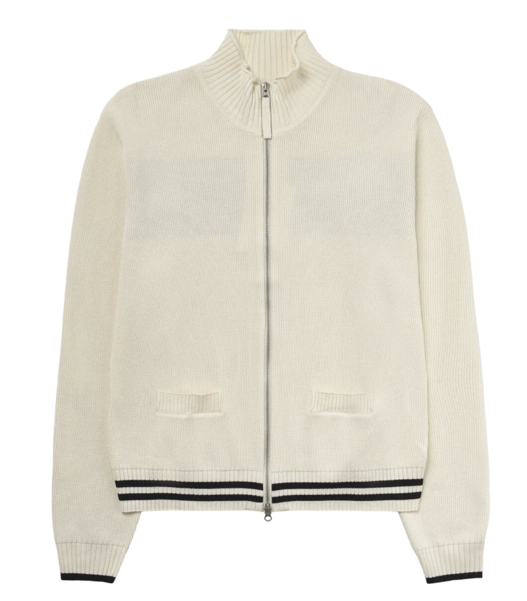 Matin Kim Spell Point Stripe Knit Cardigan Ivory