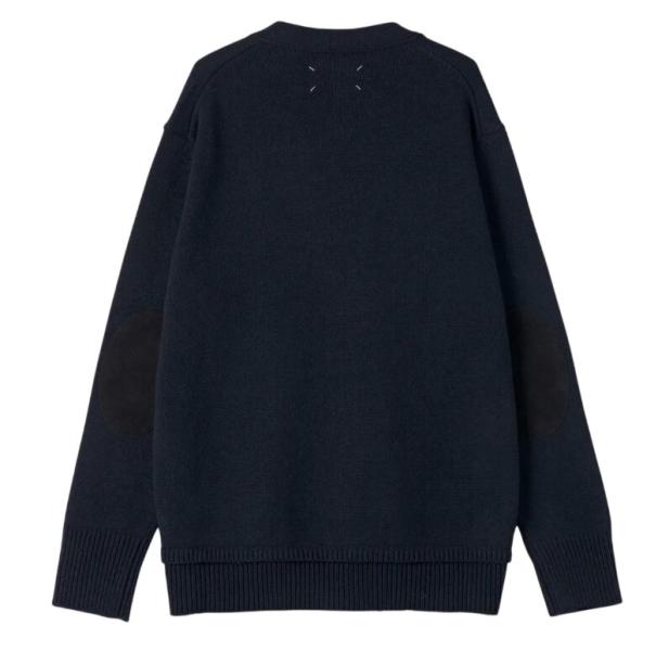 Maison Margiela Elbow Patch Cardigan Navy