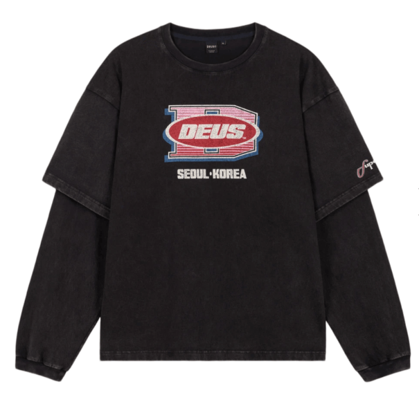 Deus Ex Machina Layered L/S T-Shirt Charcoal