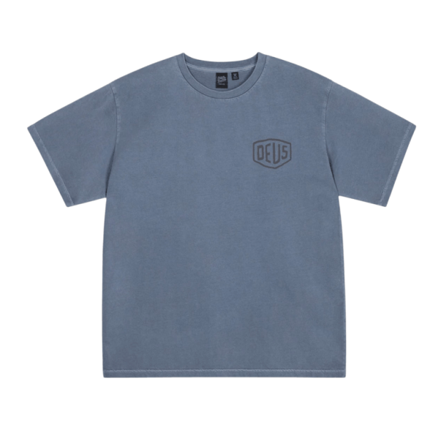 Deus Ex Machina Dyed Seoul College Address T-Shirt Dusty Navy