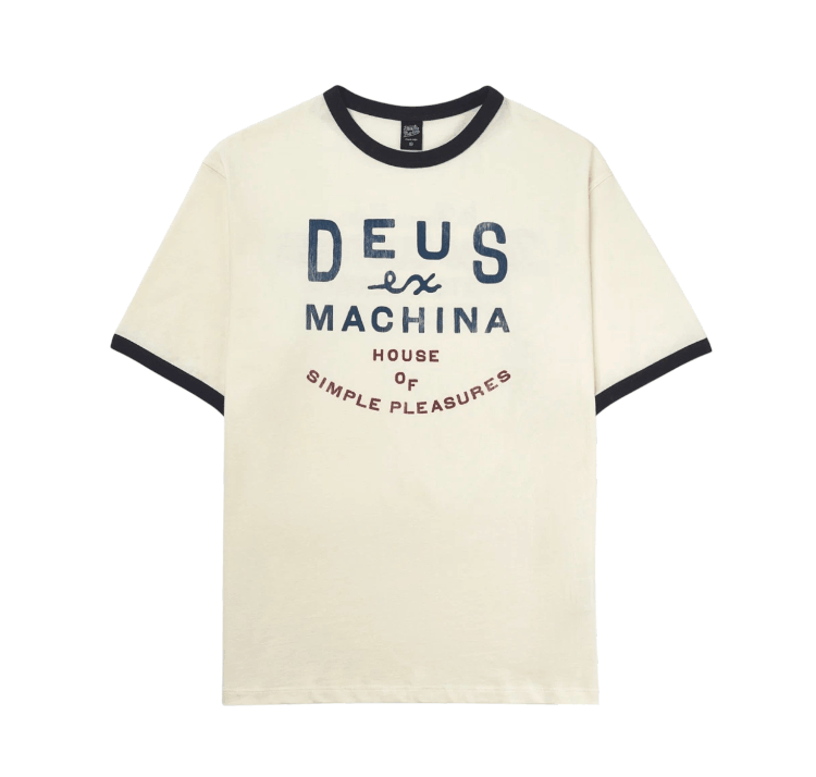 Deus Ex Machina House of Simple Pleasures Ringer T-Shirt Ivory