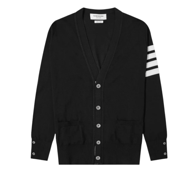 Thom Browne Sustainable Fine Merino Wool 4-Bar Classic Cardigan Black