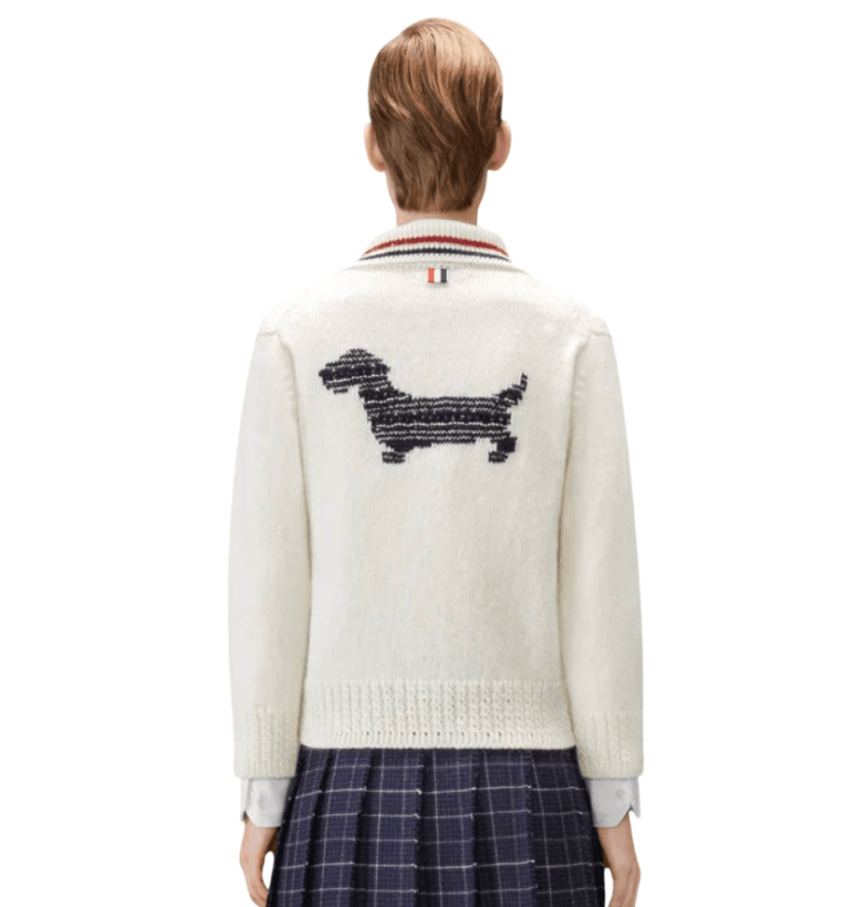 Donegal Rwb Stripe Hector Pointelle Cardigan