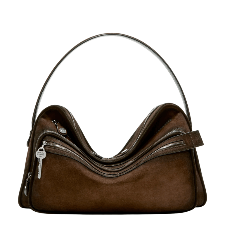 Camero Camera Suede Shoulder Bag - Dark brown