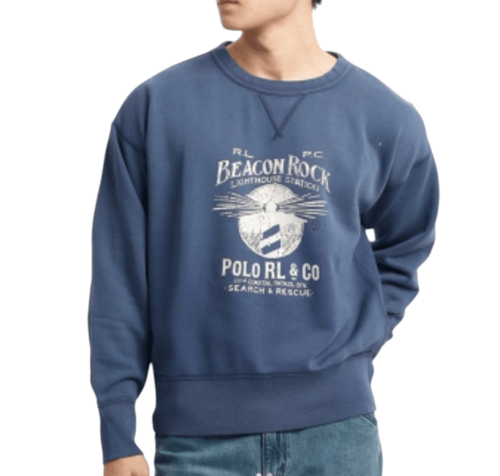 Polo Ralph Lauren Vintage Fit Fleece Graphic Sweatshirt Blue Heaven