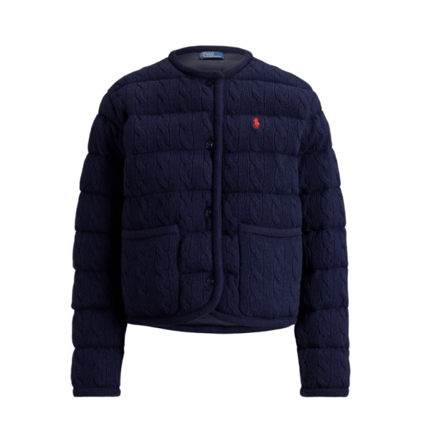 Polo Ralph Lauren cable-knit Bomber Jacket Navy