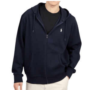 Logo-embroidered zip-up hoodie