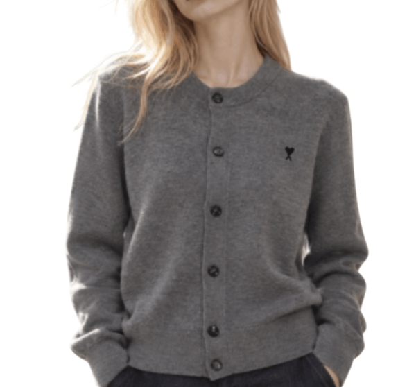 Grey Wool cardigan Ami FKC361 001 A336