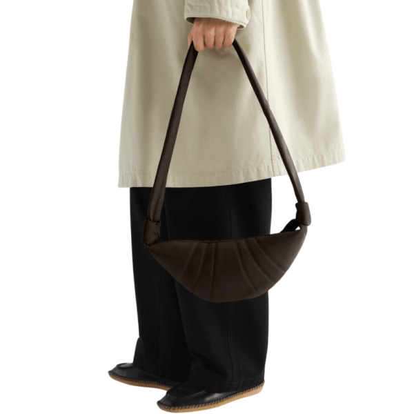 SMALL CROISSANT BAG IN ALPACA NUBUCK LEATHER