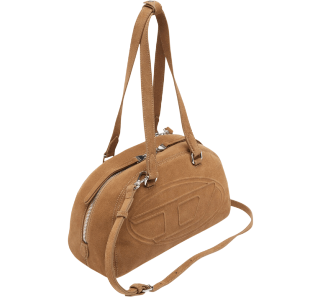 1DR Dome-Suede shoulder bag with Oval D logo
