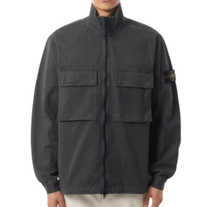 1200024 Stretch Organic Broken Twill Cotton 'Old' Effect Overshirt 