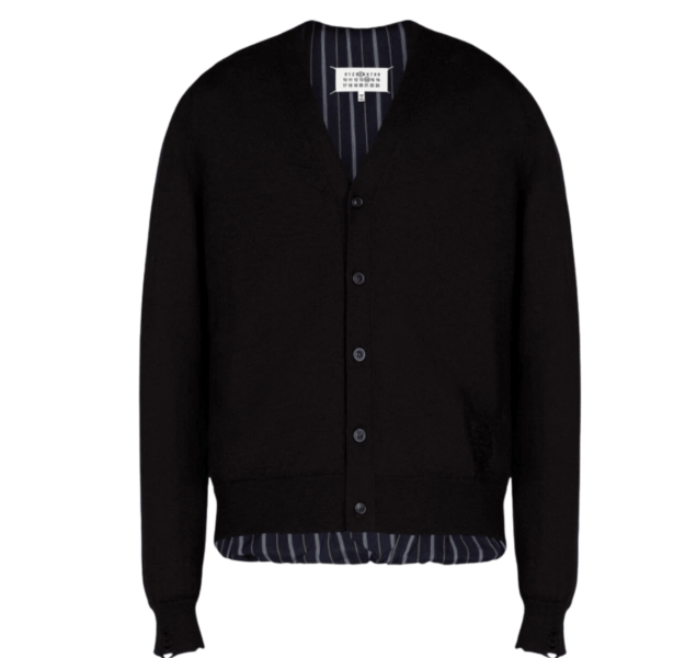 Maison Margiela Distressed Cardigan Charcoal