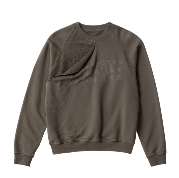 (W) MM6 Maison Margiela Double Layer Sweatshirt Brown
