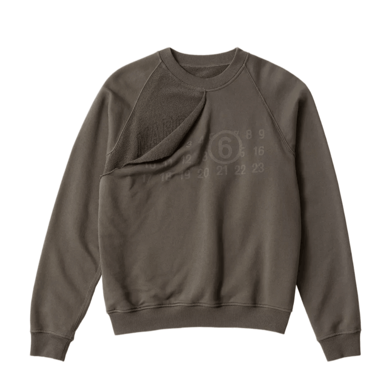 (W) MM6 Maison Margiela Double Layer Sweatshirt Brown