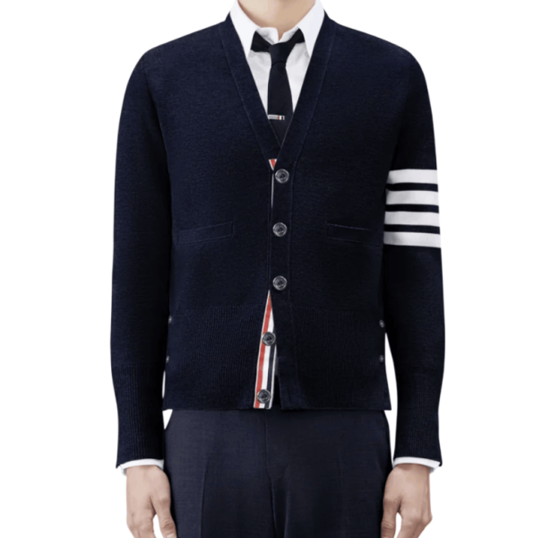 Merino Wool 4-Bar Milano Stitch Cardigan